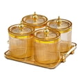 thumbnail image 2 of Bandeja de frutas secas, recipiente de almacenamiento para frutas, caja de almacenamiento de alimentos, platos para servir divididos, tanque hermético ámbar, 2 of 8