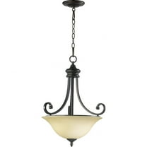 Quorum Lighting Bryant 3-Light Pendant, Oiled Bronze, 18 Width, 24 Height
