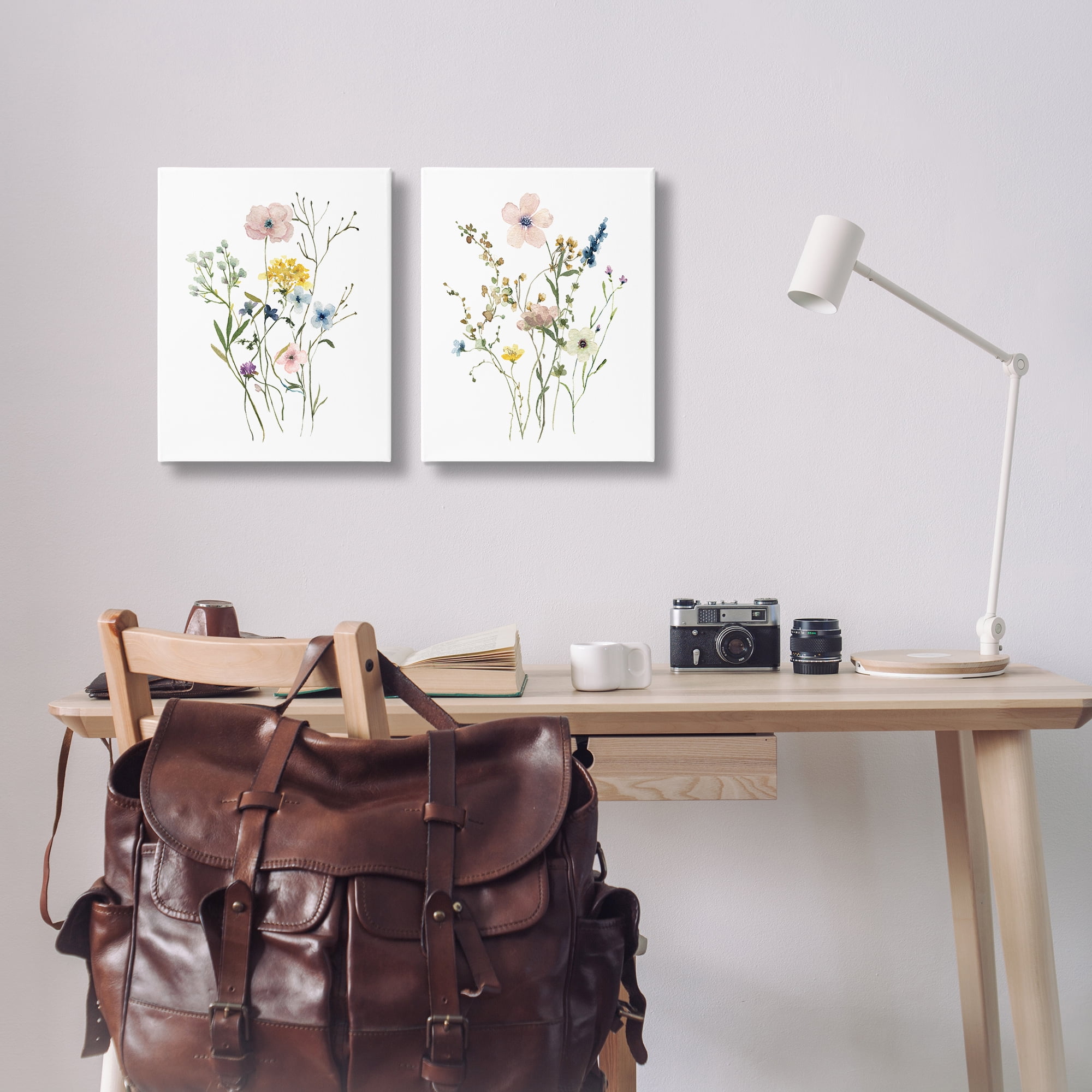 Stupell Industries Artfully Arranged Wildflowers Plants & Flowers Painting Wrapped Canvas Art Print Wall Art, 16 x 20, Set of 2