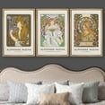 thumbnail image 3 of wall26 Framed Canvas Print Wall Art Set Alphonse Mucha Art Nouveau Floral Women Nature People Illustrations Fine Art Decorative Retro Portrait for Living Room, Bedroom, Office - 24&quot;x36&quot;x3 N, 3 of 5