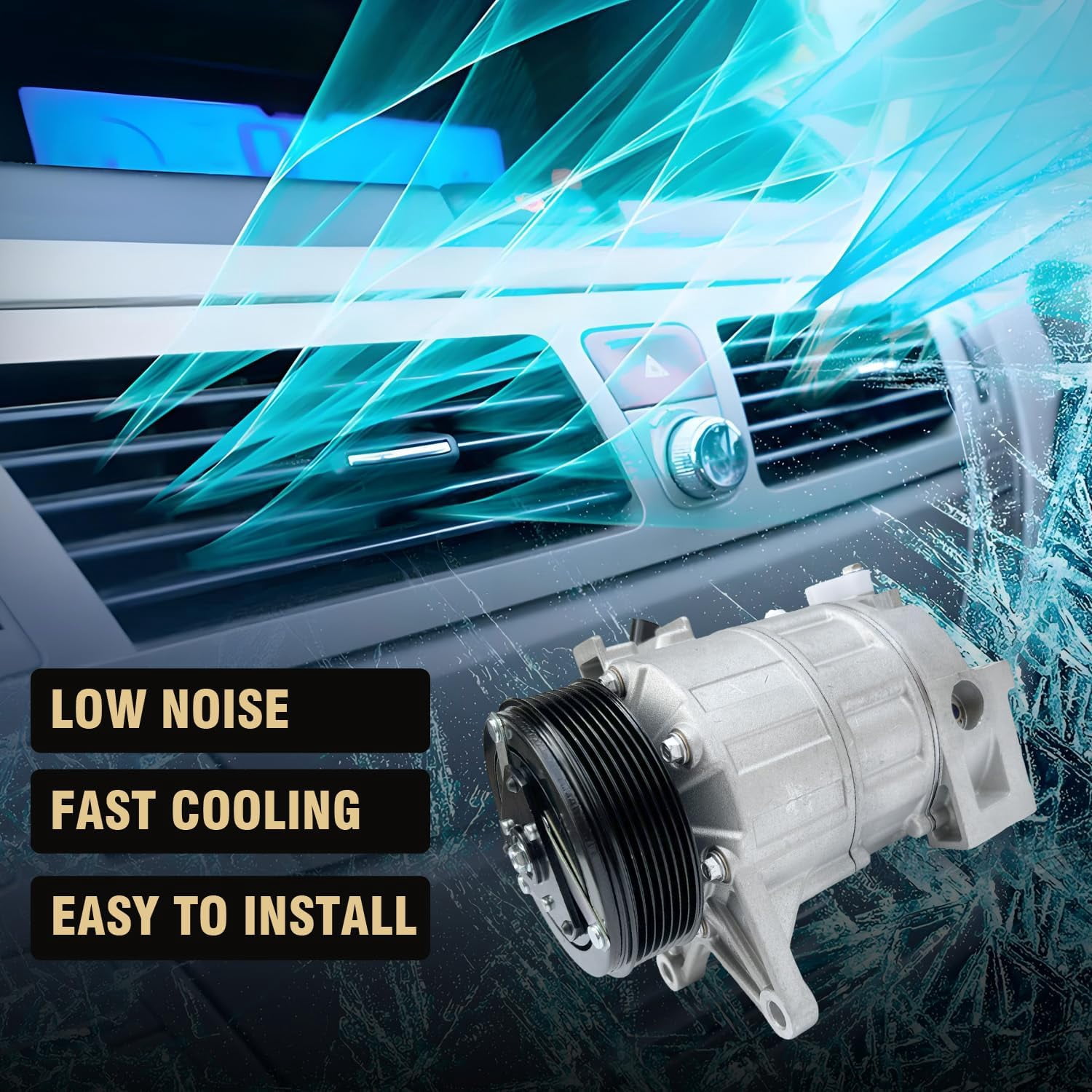 AC Compressor with A/C Clutch for Nissan (Maxima/Murano/Pathfinder/Quest 2.5L/3.5L 2009-2017) & INFINITI (QX60/JX35 2.5L/3.5L 2013-2014) | Replaces 926001JA0A, 926003JA1A