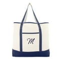 thumbnail image 2 of DALIX Personalized Tote Bag For Women Monogram Initial Open Top Navy Blue M, 2 of 8