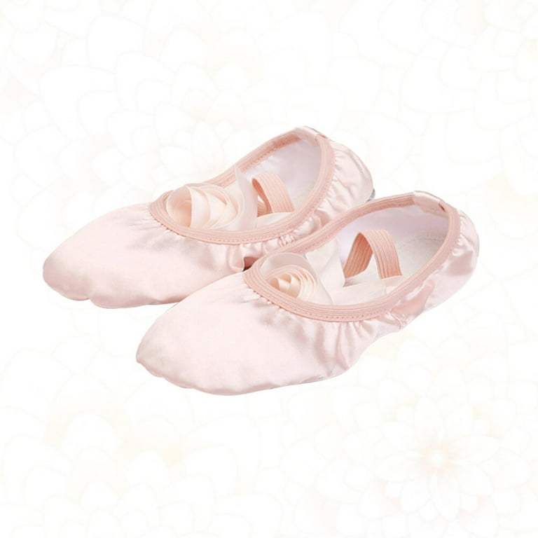 Ballet Shoes Shoe Slipper Dance Sole Ribbon Satin Girls Leather