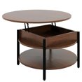 thumbnail image 1 of FABATO Table Basse Ron avec Rangement et Compartiment Caché, Espresso, 1 of 12