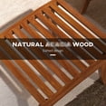 thumbnail image 3 of Wooden Outdoor Bench With Slat Seat, Back For Visual Appeal, Foldable Space Saving, Natural Wood Shade 2 Patio Bench, Extensive Seat Two, Solid Poplar Framework, 396 Lbs. Bearing Capacity, Slatted, 3 of 5