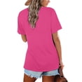 thumbnail image 6 of XuJwPNcy Summer Tops for Women V Neck Short Sleeve Solid Color Tshirts Casual Baggy Comfy Basic Shirts, 6 of 6