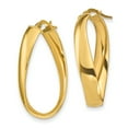 thumbnail image 2 of 14K Yellow Gold Twisted Oval Hoop Earrings, 2 of 6