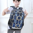 thumbnail image 6 of FORMRS Unisex School Backpack 17" Student Travel Bag with Laptop Compartment, Blue Hexagon Pattern, 6 of 7