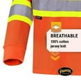 thumbnail image 2 of Pioneer 100% Cotton High Visibility Long Sleeve Shirt, Startech Reflective Tape, Orange, L, V1050850-L, 2 of 6