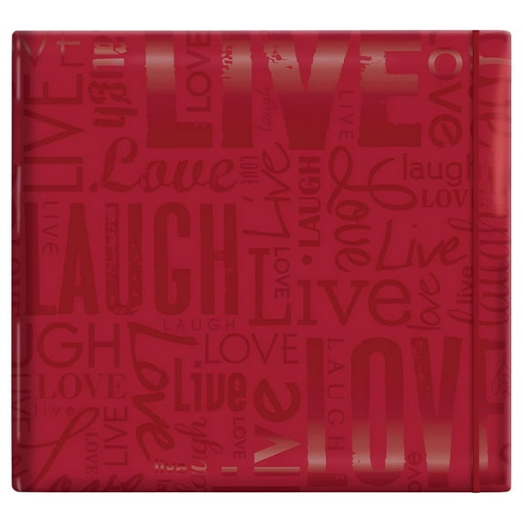 MBI Gloss Post Bound Album 12"X12"-Live, Love & Laugh - Red