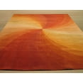 thumbnail image 3 of Hand-tufted Wool Orange Contemporary Abstract Swirl Rug, 3 of 3