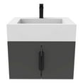 thumbnail image 2 of Nile 24" Black Wood Floating Vanity with White Top and Black Trim, 2 of 10