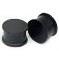 Silicone Black Double Flared Saddle Skin White Ear Stretcher Gauge