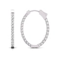 thumbnail image 3 of TimeLe$$ Classics Oval Shape 1 Carat TW Natural Diamond Hoop Earrings in White Gold, 3 of 5