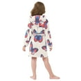 thumbnail image 7 of FORMRS Kids Bathrobe Unisex Hooded Robe Toddler Pajamas Sleepwear, Size 2-3T, Blue Butterflies, 7 of 7