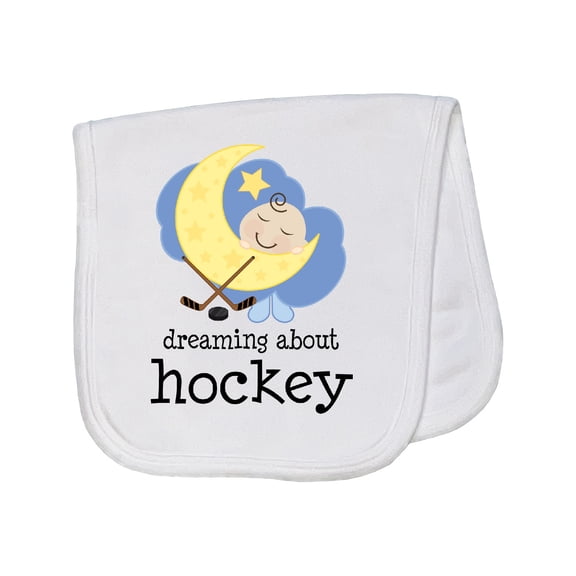 Inktastic Dreaming About Hockey Baby Burp Cloth