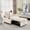 Beige-1 Sofa, variant on 56.9" Loveseat Sofa Pull-Out Sofa Bed with a Reversible Backrest Cushion, Side Pockets, Two USB Ports and a Phone Holder for Living Room, Gray