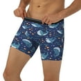 thumbnail image 3 of Picia Cartoon Sharks2 Pattern Men's Athletic Long Leg Briefs , Performance Stretch Underwear，Moisture-Wicking, 3 of 7
