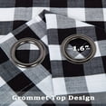 thumbnail image 3 of Buffalo Check Textured Grommet Window Curtain Panels for Kitchen Living Room Bedroom Farmhouse Window Treatment Drapes, 37 x 63 inch,Black/White, 2 Panels, 3 of 7