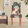 thumbnail image 4 of Yayeee 2 Pack Dining Chair Covers Stretch Parson Chairs Slipcovers Seat Protector, White Christmas Leaves, 4 of 6