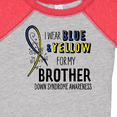 thumbnail image 4 of Inktastic I Wear Blue and Yellow for my Brother- Down Syndrome awareness Boys or Girls Baby Bodysuit, 4 of 5