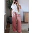 thumbnail image 6 of Women's High Waisted Drawstring Pockets Wide Leg Pants Woman Plaid Trousers for Casual Summer HOT Red XXL, 6 of 10