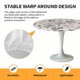 thumbnail image 2 of Elastic Fitted Round Tablecloth, Purple Pink Botanical Waterproof Stretch Table Cover for 45"-54" Tables, Rustic Country Spring Floral Summer Leaf Washable Outdoor Tablecloths for Patio, Picnic, 2 of 9