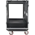 thumbnail image 4 of Sound Town 14U PA DJ Pro Audio Rack/Road ATA Case with 2U Drawer, 11U Slant Mixer Top, DJ Work Table, Casters, Pro Tour Grade (MR-DR14UT), 4 of 7