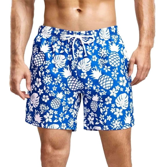 Mens Swim Trunks 5" with Mesh Lining Quick Dry Bathing Suits for Men Black Wave Size m