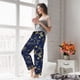 thumbnail image 5 of Balery Vintage Golden Butterfly Pantalones de pijama para mujer, pijamas ultraligeros, pantalones de estar por casa-Medium, 5 of 6