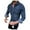 Blue, variant on Mens Winter Coats Men's Solid Color Long Sleeve Denim Shirt Straight Pocket Loose Denim Top Coat Size:L