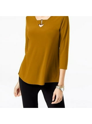 Alfani Petite Printed Round-Hem T-Shirt, Created for Macy's - Macy's