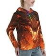 thumbnail image 6 of Honeii Magma Fire Black Dragon Pattern Womens Oversized Hoodies Long Sleeve Sweatshirts Pullover Fall Outfits with Pocket-Large, 6 of 7