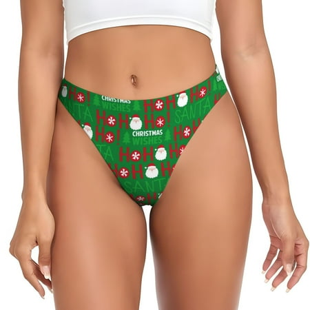 Sigee Cute Santa And Ho Ho Ho for Women s G-String Panty  Low Rise  Soft Lace Perfect for Everyday Wear or Special Occasions-X-Large