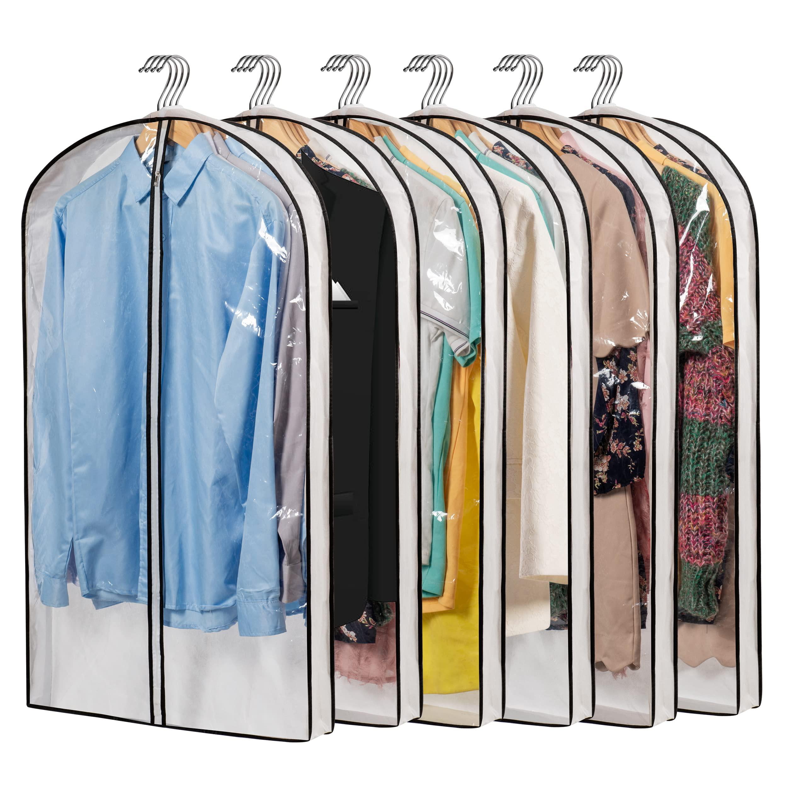 12/6PCS Clear Dustproof Cloth Cover Suit/Dress Garment Bag Storage Protector M/L 