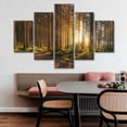 thumbnail image 3 of TISHIRON 5PCS Framed Forests Landscape Theme Canvas Wall Art Set,50"x24" Sunset in the Forest Wall Canvas Art Decor, 3 of 7