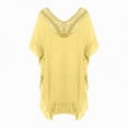 thumbnail image 7 of NIEWTR Women's Bathing Suit Cover Up Striped Print Drawstring Waist Loose Swim Cover Up(Yellow,One Size), 7 of 7