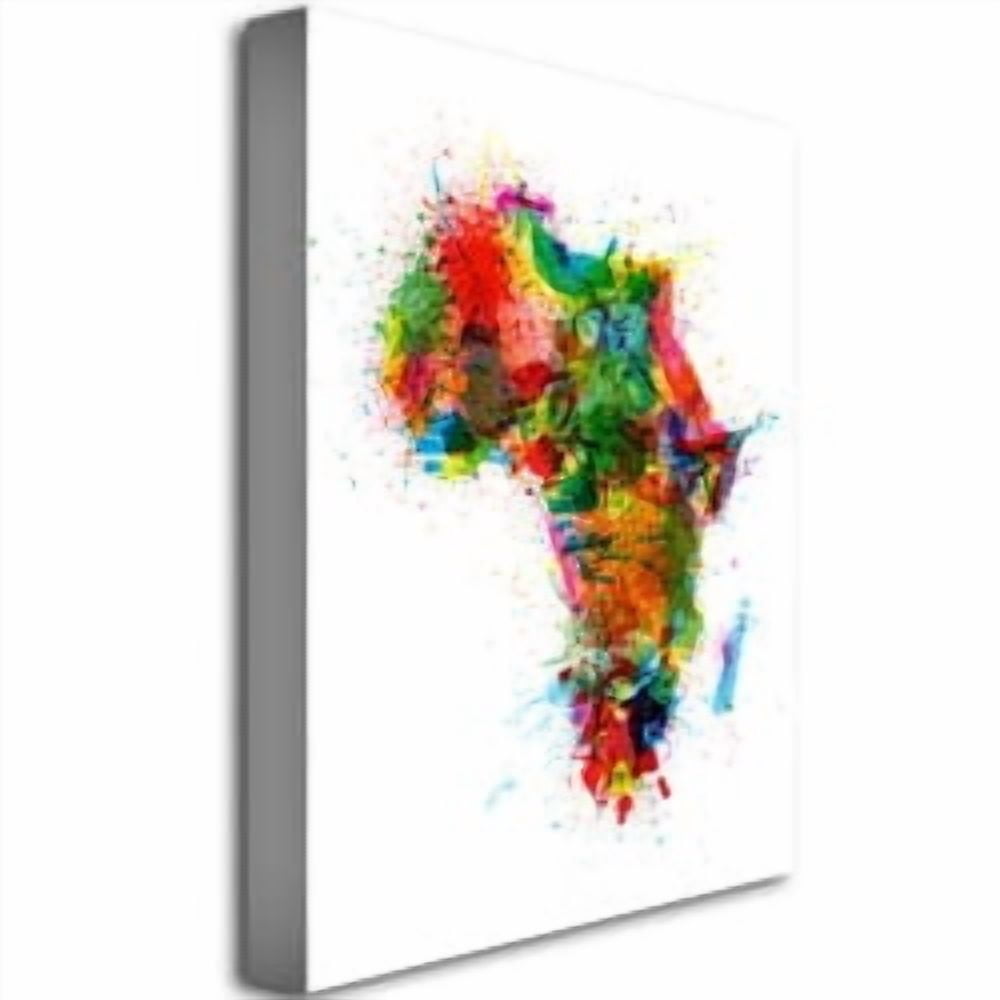 Trademark Art "Africa    Paint Splashes" Canvas Art by Michael Tompsett