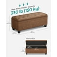 thumbnail image 3 of SONGMICS 46.5" Storage Ottoman Bench Synthetic Leather End of Bed Bench Load 330lb Ottoman with Storage for Bedroom Brown, 3 of 8