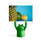 thumbnail image 1 of Foto de piña fresca fruta tropical Estante de notas, estante de ranas de animales de dibujos animados, 1 of 3