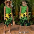 thumbnail image 6 of Psesaysky Jamaican Flag Palm Tree Men’s Button Down Aloha Shirts,Womens Summer Sundress Sleeveless A Line Flowy Tank Dress with Pockets Plus Size Matching Couples Patriotic Outfit, 6 of 7