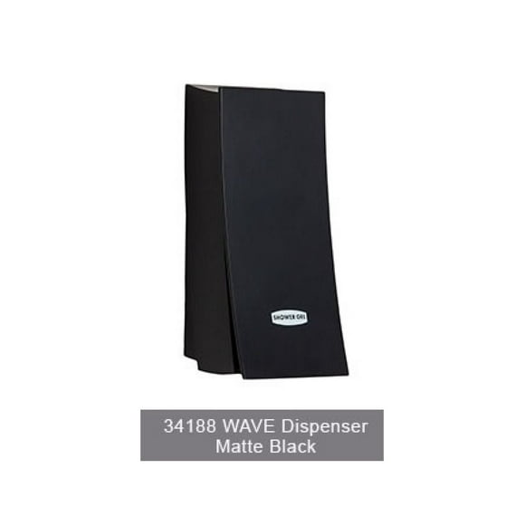 WAVE Liquid Bath Amenities Dispenser 1-Chamber color Matte Black 1/Pack