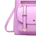 thumbnail image 3 of Stylago Womens Trendy Leather Backpack Purse Multiple Pockets Travel Shoulder Daypack Students Mini Schoolbags with Bear Pendant Purple, 3 of 6