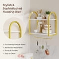 thumbnail image 3 of Estantes de Cocina Flotantes de Madera, Ahorran Espacio en Paredes Blancas Pinmoco 6H-WHT, 3 of 7