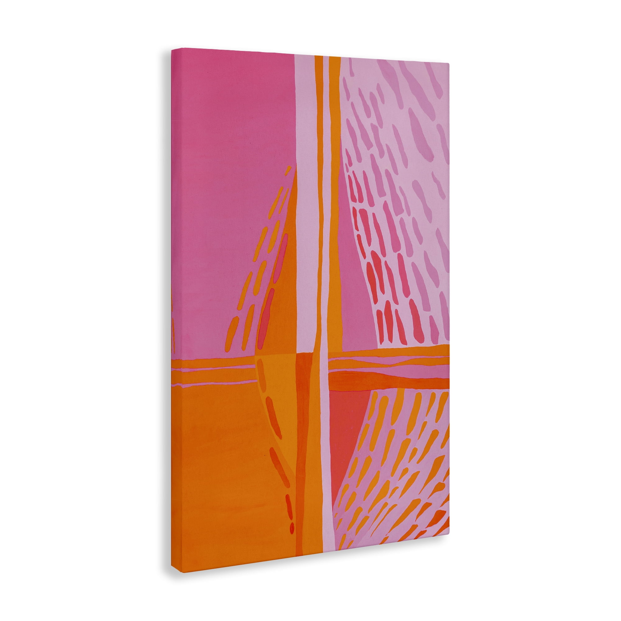 Stupell Industries Centric Orange & Pink Abstract Painting Wrapped Canvas Art Print Wall Art, 20 x 30