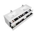 thumbnail image 4 of Modern 72" Wall-Mounted Bathroom Vanity in Glossy White with Double Resin Top Basins, 4 of 7