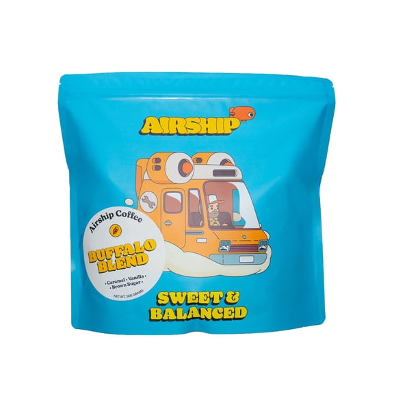Airship Coffee, Buffalo Blend, Specialty Coffee, Medium Roast, Whole Coffee Beans, 500 grams, Bentonville
