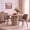 Linen | Brown, variant on Wooden Dining Chairs Set of 2,Modern Fabric Dining Room Chairs, Upholstered Kitchen Chairs with Wood Legs,Curved Thick Backrest for Kitchen Dining Room Restaurant,Easy Assembly