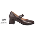 thumbnail image 5 of Mostsola Mary Jane Shoes Women Vintage Print Dress Shoes Closed Toe Block Heel Pumps Shoes, 5 of 7