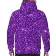 thumbnail image 3 of Bingfone Purple Glitter Men's Drawstring Hoodie Long Sleeve Pocket Sweatshirts-3X-Large, 3 of 6